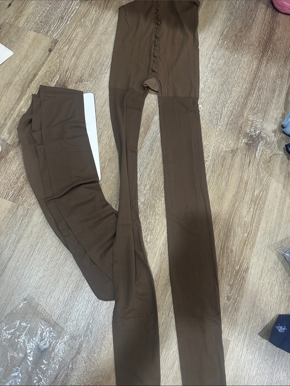 Brown Opaque Tights - sheer set of 2  small